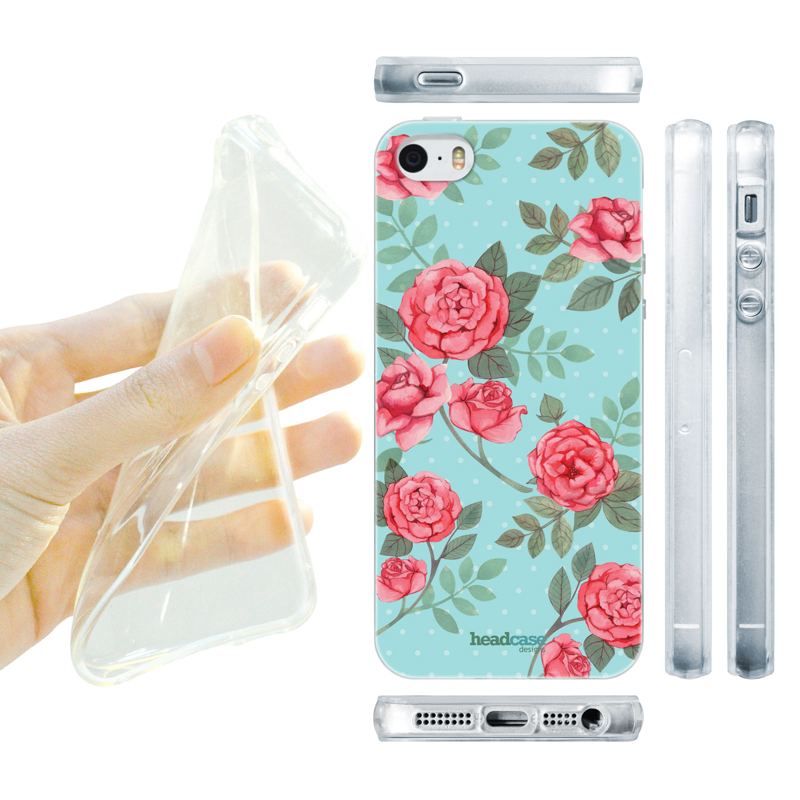 HEAD CASE silikonový obal na mobil Iphone 5/5S květinový motiv anglické růže