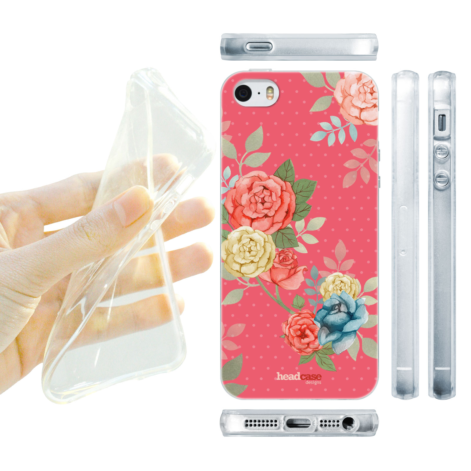 HEAD CASE silikonový obal na mobil Iphone 5/5S květinový motiv anglické růže