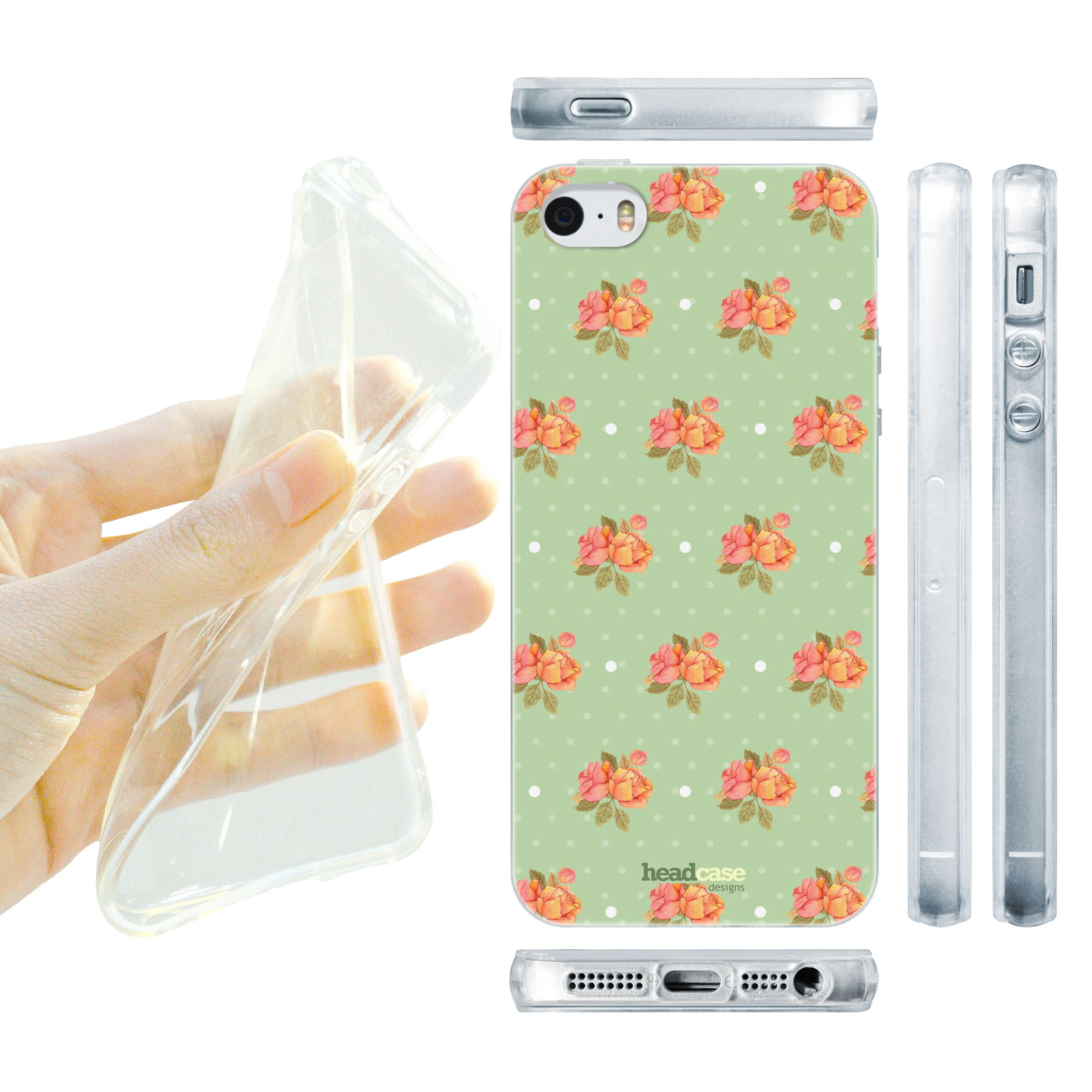HEAD CASE silikonový obal na mobil Iphone 5/5S květinový motiv anglické růže