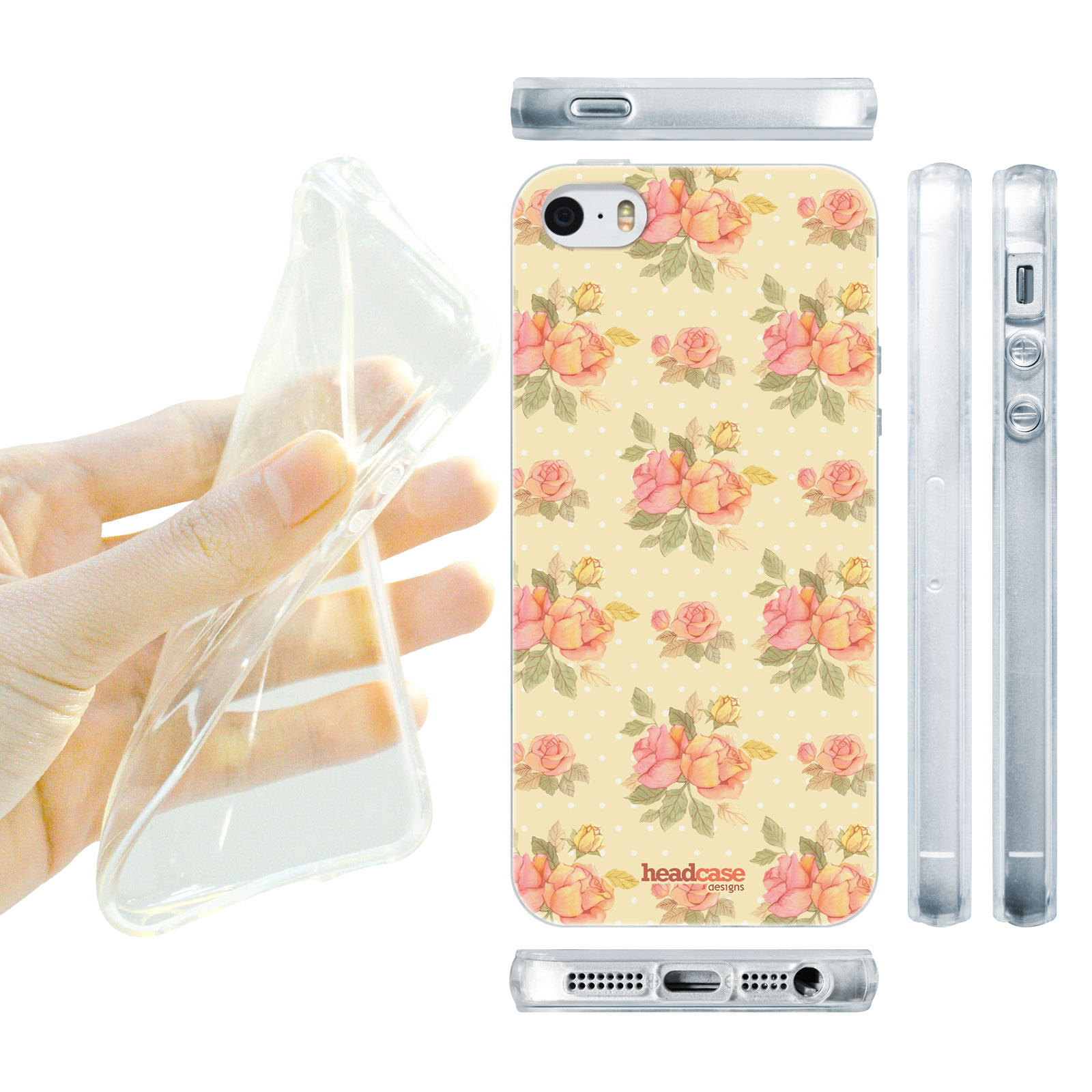 HEAD CASE silikonový obal na mobil Iphone 5/5S květinový motiv anglické růže