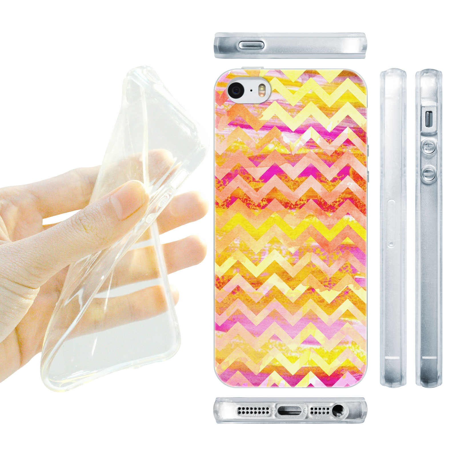 HEAD CASE silikonový obal na mobil Iphone 5/5S proužky žlutá barva