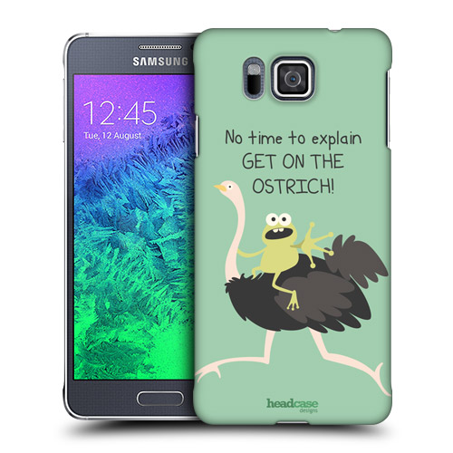 HEAD CASE obal na mobil Samsung Galaxy ALPHA zvířátka žába a pštros