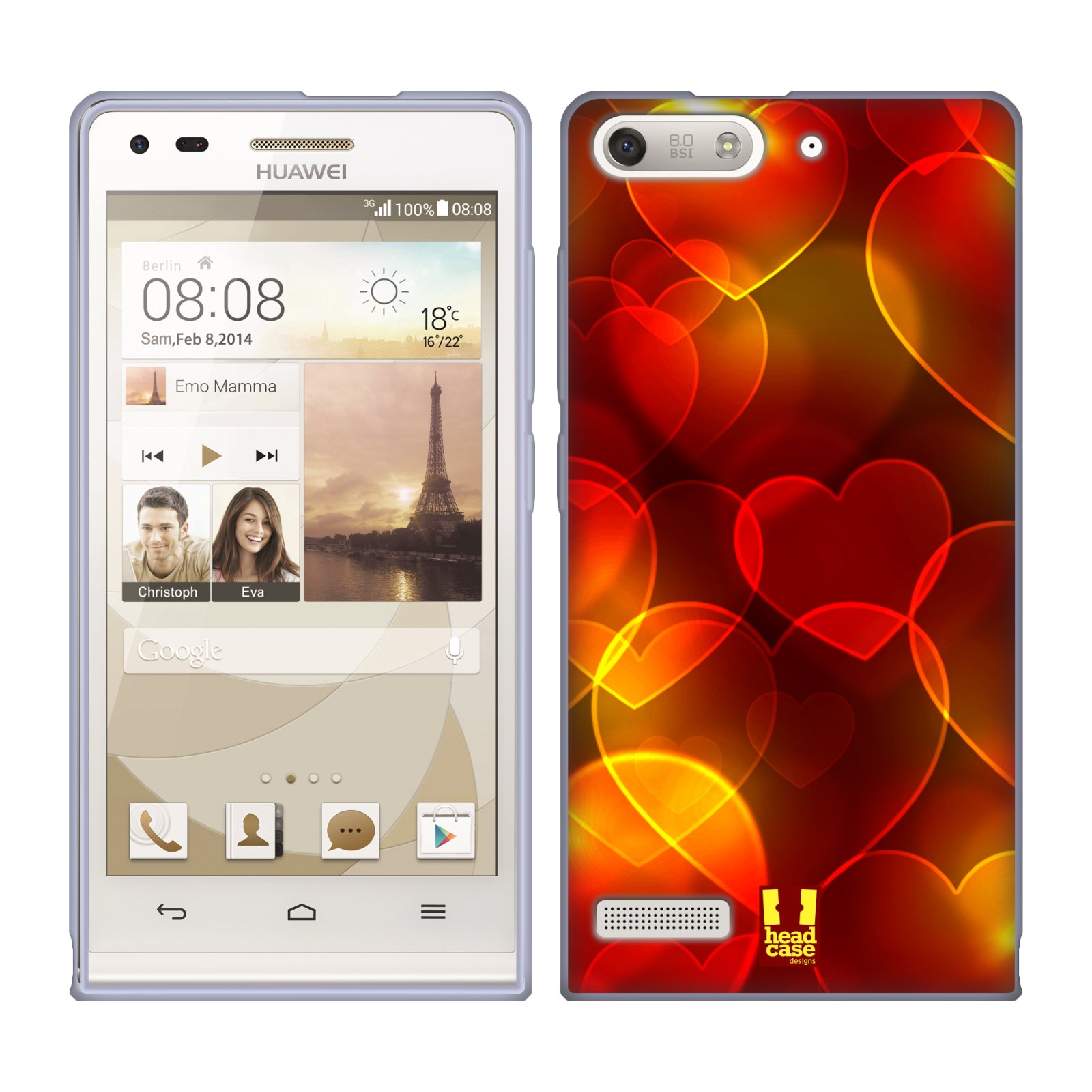 HEAD CASE silikonový obal na mobil Huawei Ascend G6 srdíčka kaleidoskop Bokeh