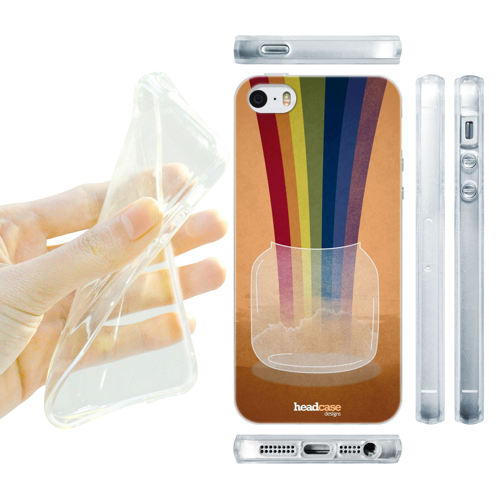 HEAD CASE silikonový obal na mobil Iphone 5/5S  Duhová sklenice
