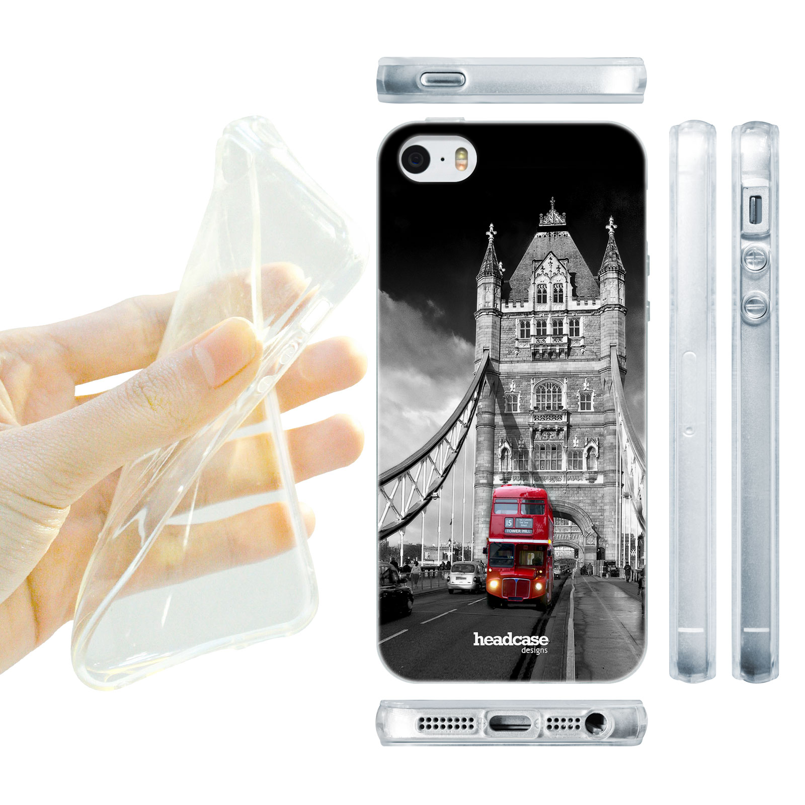 HEAD CASE silikonový obal na mobil Iphone 5/5S nejkrásnější místa Londýn most