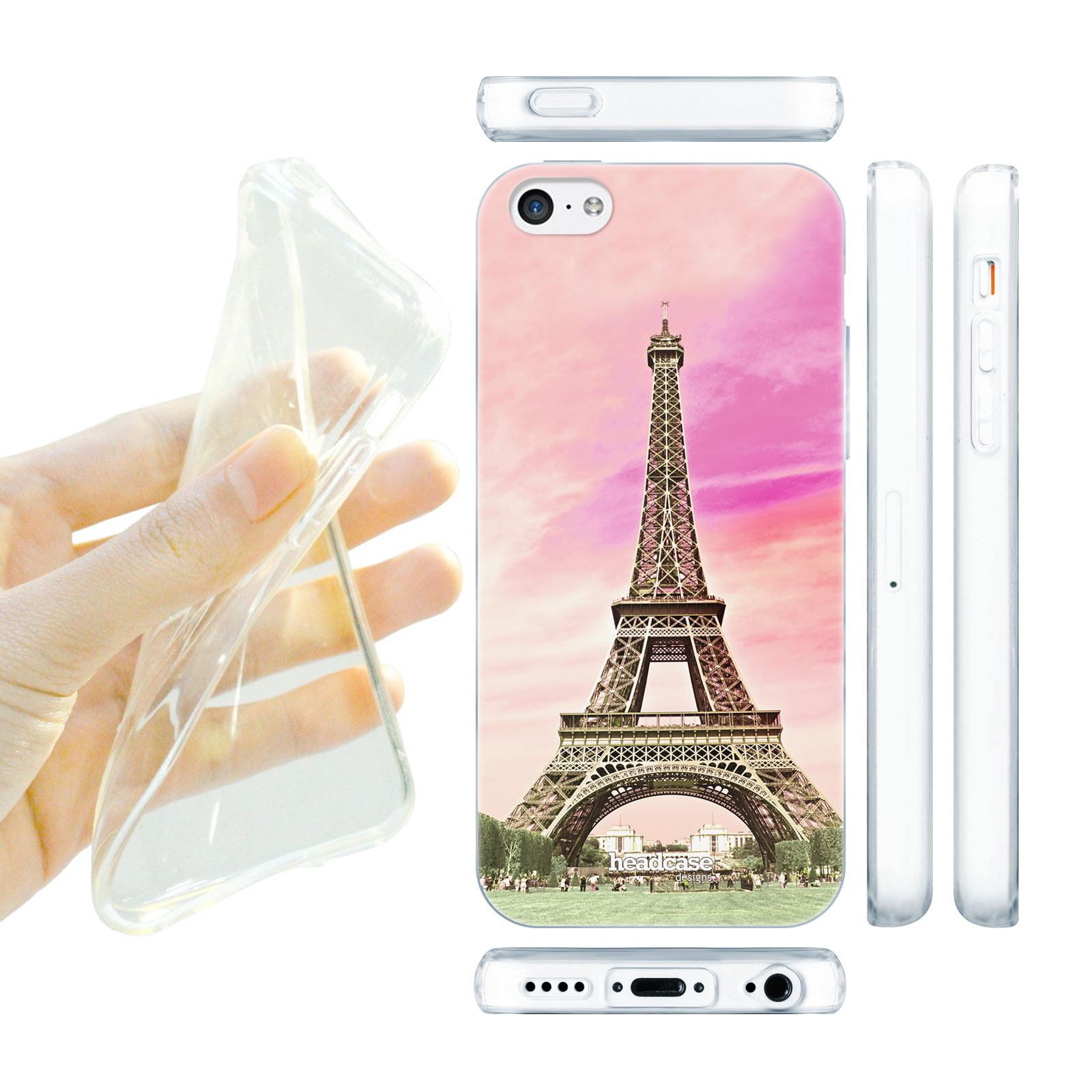 HEAD CASE silikonový obal na mobil Iphone 5C krásná místa Eiffelova věž Paříž
