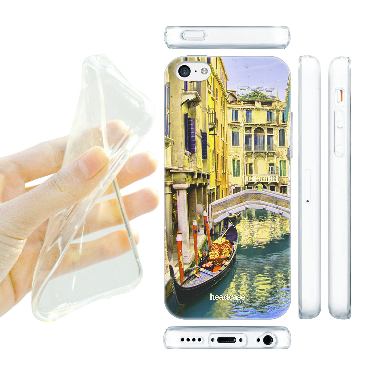 HEAD CASE silikonový obal na mobil Iphone 5C krásná místa Benátky gondola