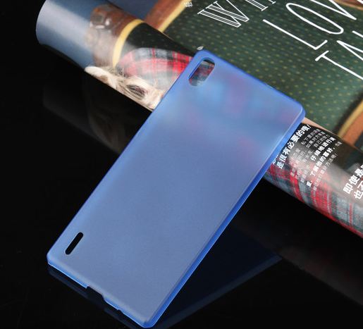 Pouzdro, kryt, obal SES ultratenký 0,3mm plastový na mobil HUAWEI P7 modrá barva
