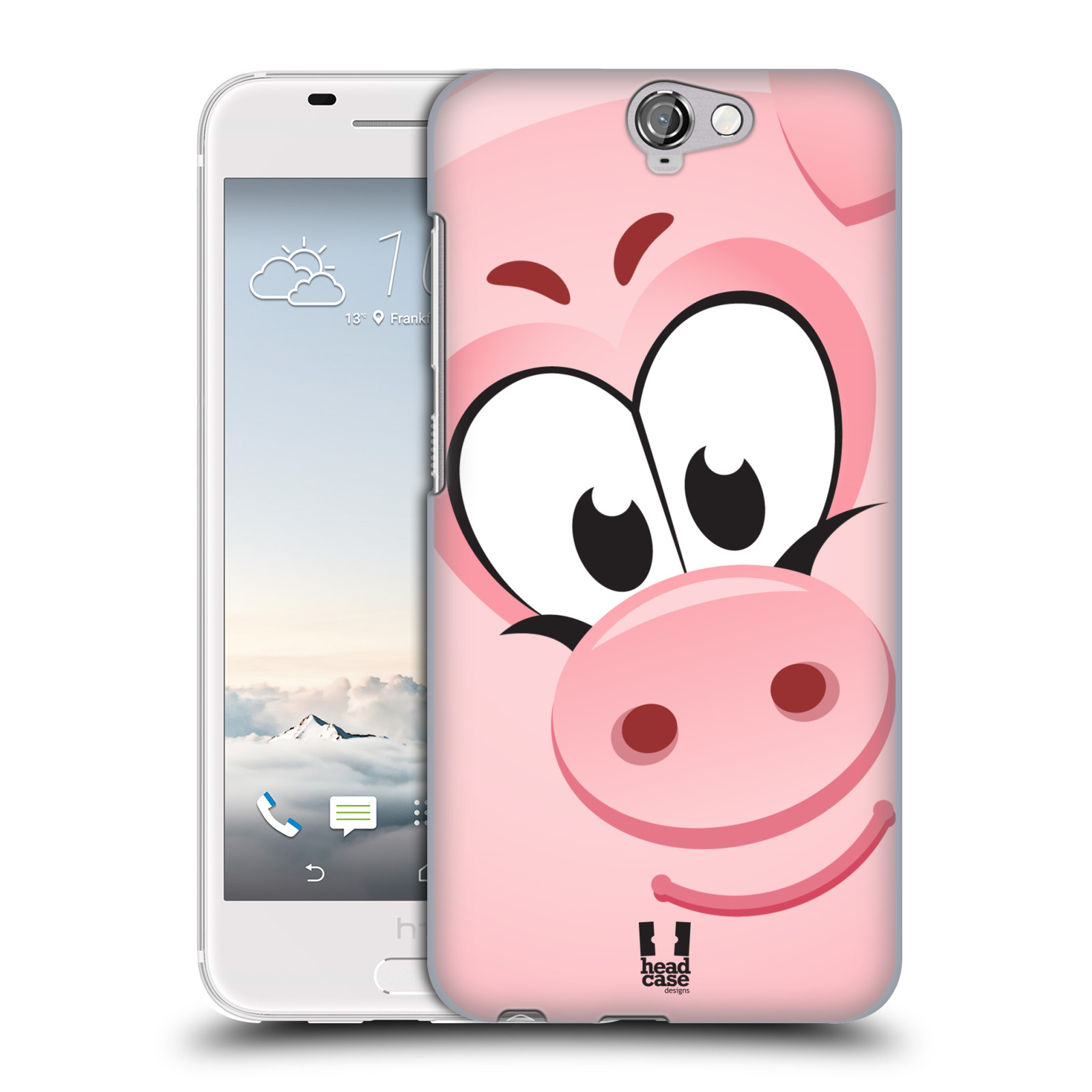 HEAD CASE pouzdro na mobil HTC ONE X prasátko růžová barva