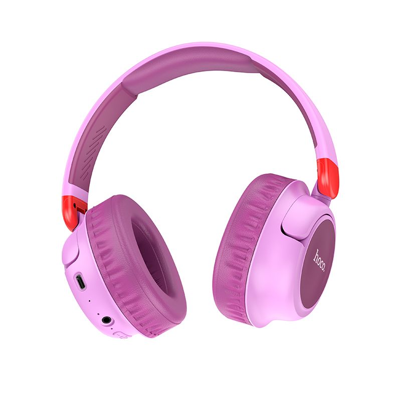 Velká bezdrátová sluchátka Hoco W43 fialovorůžová