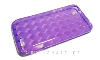 Pouzdro SES na mobil HTC One V silikonový obal fialová kostka