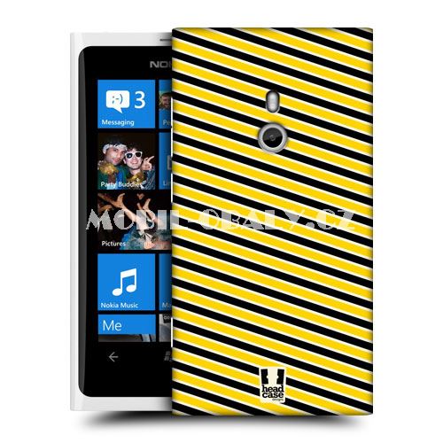 HEAD CASE obal na mobil Nokia Lumia 800 žlutá barva včelí pruhy