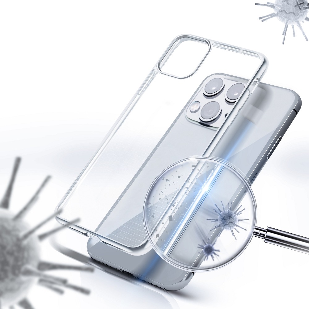 Antibakteriální pouzdro na mobil Apple Iphone 12 PRO MAX průhledné