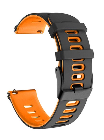 Dvoubarevný řemínek pro hodinky Garmin Forerunner 245 černá oranžová