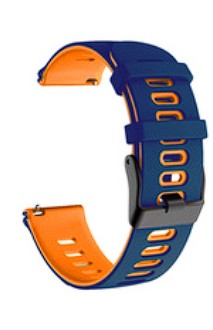 Dvoubarevný řemínek pro hodinky Garmin Venu / Venu 2 PLUS tmavě-modrá oranžová