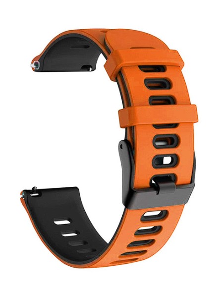 Dvoubarevný řemínek pro hodinky Garmin Venu / Venu 2 PLUS tmavě-oranžová černá
