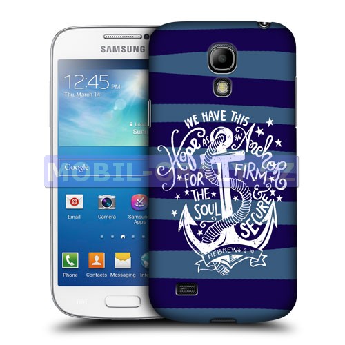HEAD CASE pouzdro na mobil Samsung galaxy S4 mini námořncká kotva modré pruhy