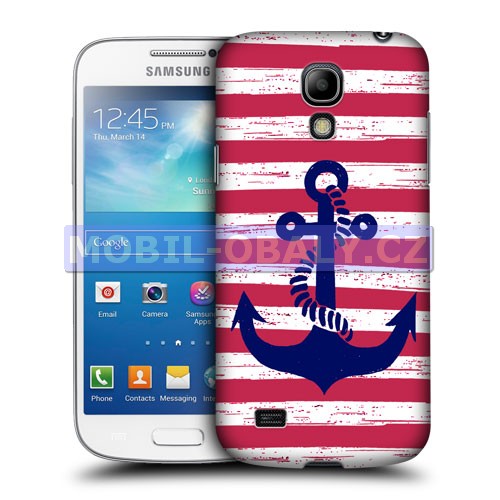HEAD CASE pouzdro na mobil Samsung galaxy S4 mini námořncká kotva červená a bílá