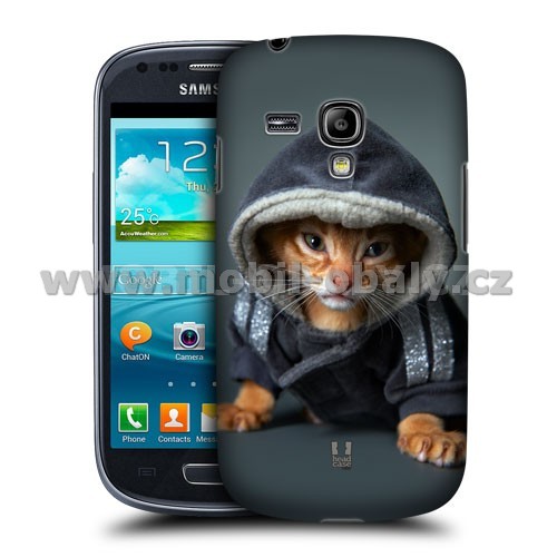 HEAD CASE pouzdro na mobil Samsung galaxy S3 mini legrační kotě v župánku