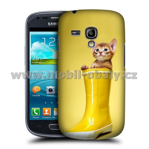 HEAD CASE pouzdro na mobil Samsung galaxy S3 mini legrační zvířátka kotě v botě