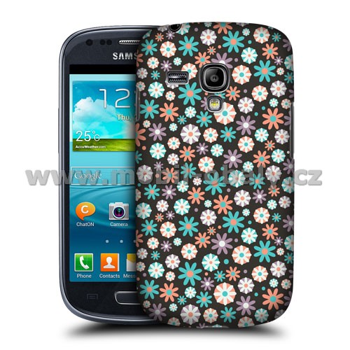 HEAD CASE pouzdro na mobil Samsung galaxy S3 mini květinový vzor kouzelná modrá růžová