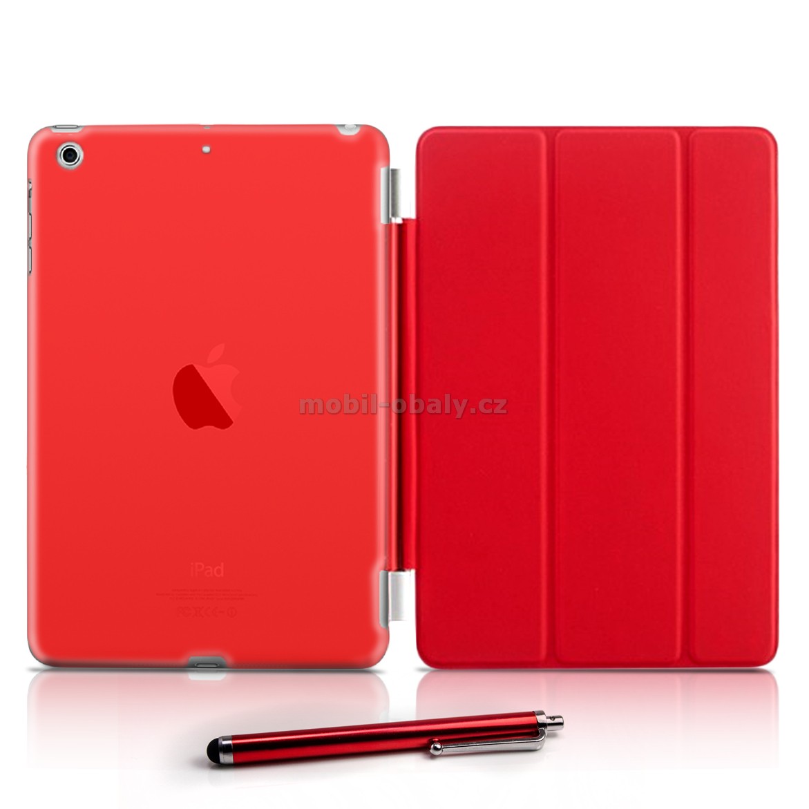Magnetické pouzdro na tablet Apple iPad Air červená barva+ fólie zdarma
