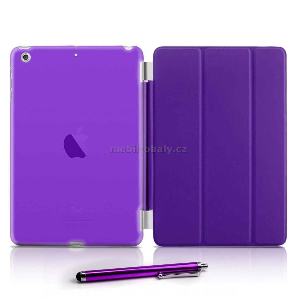 Magnetické pouzdro na tablet Apple iPad Air fialová barva + folie zdarma