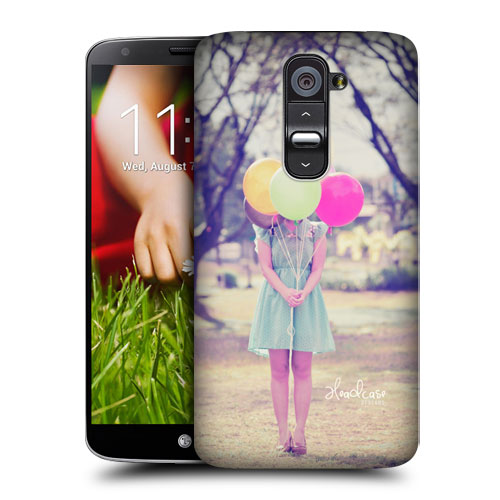 HEAD CASE pouzdro na mobil LG G2 vzor barevné balónky děvče skrytá tvář