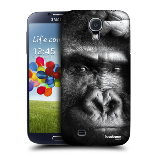 HEAD CASE pouzdro na mobil Samsung galaxy S4 příroda zvířata gorila černobílá barva