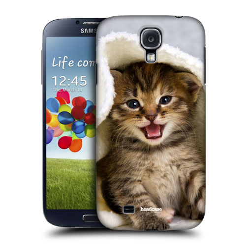 HEAD CASE pouzdro na mobil Samsung galaxy S4 příroda zvířata kočička malé kotě v ručníku