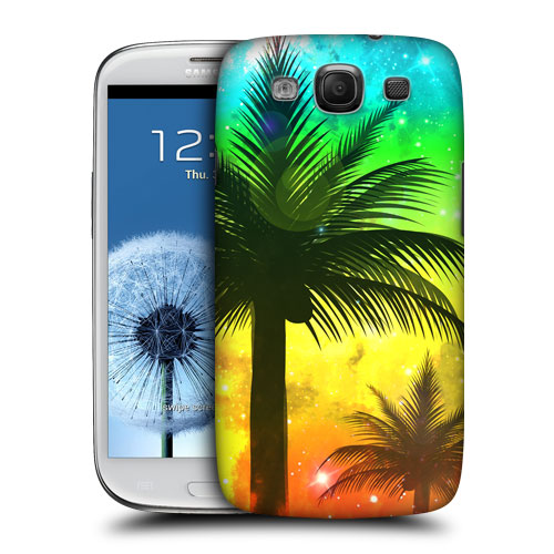 HEAD CASE obal na mobil Galaxy S3 i9300 silueta ostrov barevný plný barev