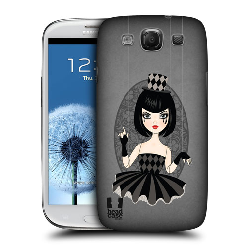 HEAD CASE obal na mobil Samsung Galaxy i9300 S3 pevný plast černá barva malá tanečnice