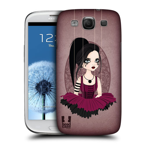 HEAD CASE obal na mobil Samsung Galaxy i9300 S3 pevný plast fialová barva malá čarodějka