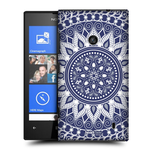 HEAD CASE obal na mobil Nokia Lumia 520 indický motiv mandala modrý vzor