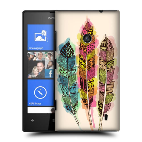 HEAD CASE obal na mobil Nokia Lumia 520 barevná pírka vodová barva