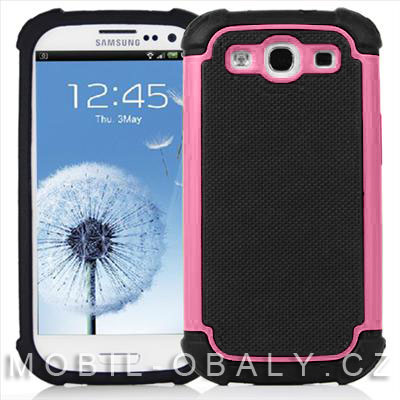 Pouzdro Shockproof na mobil Samsung Galaxy S3 / S3 NEO růžová outdoor