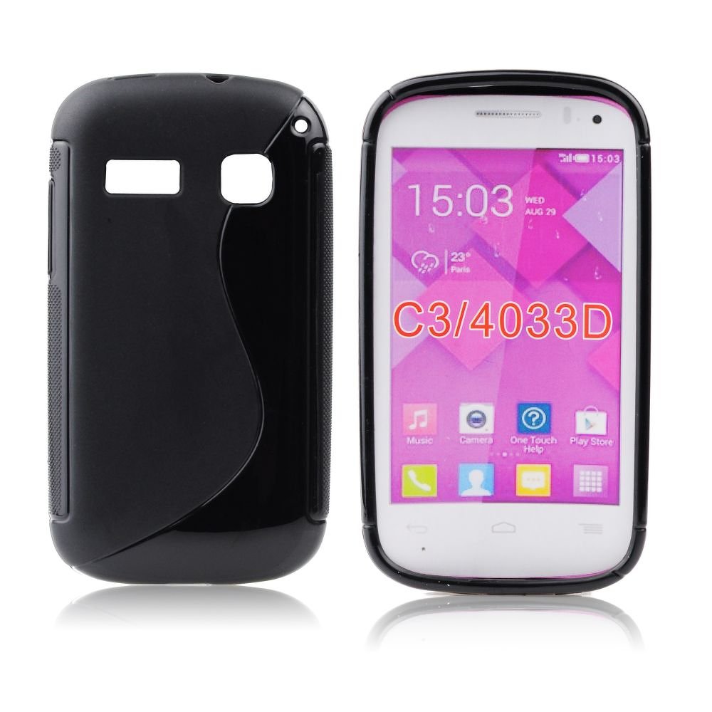 Silikonový obal S line na mobil Alcatel One Touch Pop C3 4033D černá barva