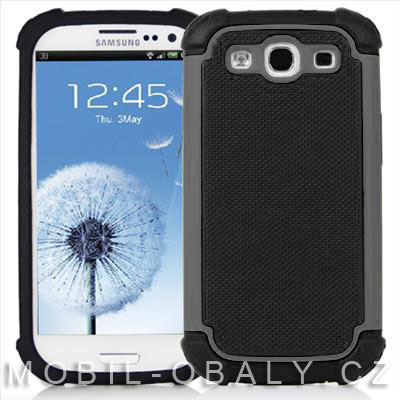 Pouzdro Shockproof na mobil Samsung Galaxy S3 šedá outdoor