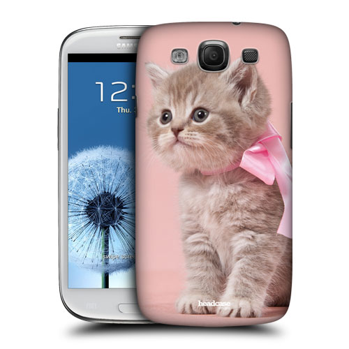 HEAD CASE obal na mobil Galaxy S3 i9300 kočičky roztomilé koťátko růžová mašle