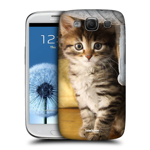 HEAD CASE obal na mobil Galaxy S3 i9300 kočičky roztomilé koťátko velké očka