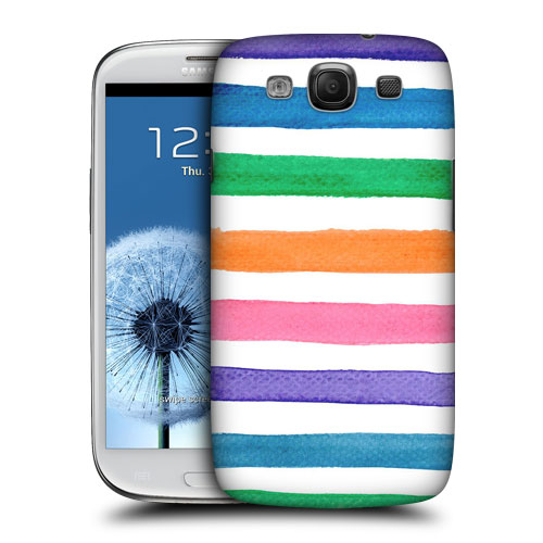 HEAD CASE obal na mobil Galaxy S3 i9300 vodovky barevné pruhy růžová modrá a oranžová