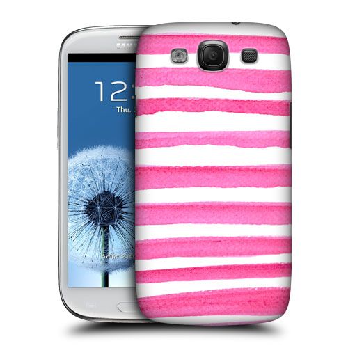 HEAD CASE obal na mobil Galaxy S3 i9300 vodovky barevné pruhy růžová a bílá