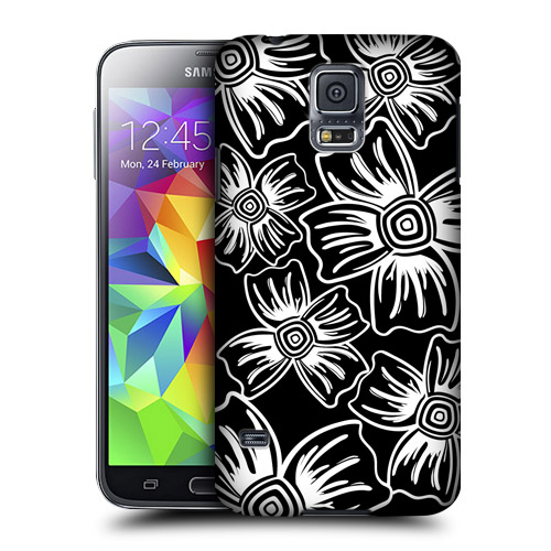 HEAD CASE obal na mobil Samsung Galaxy S5 černobílá květina vzor karafiát