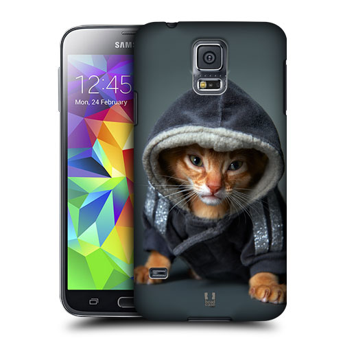 HEAD CASE obal na mobil Samsung Galaxy S5 vzor srandovní zvířátka kočička s mikinou