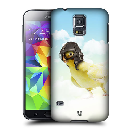 HEAD CASE obal na mobil Samsung Galaxy S5 vzor srandovní zvířátka ptáček letec žlutá letka
