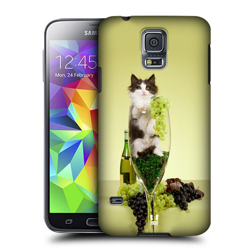 HEAD CASE obal na mobil Samsung Galaxy S5 vzor srandovní zvířátka kočka s vínem