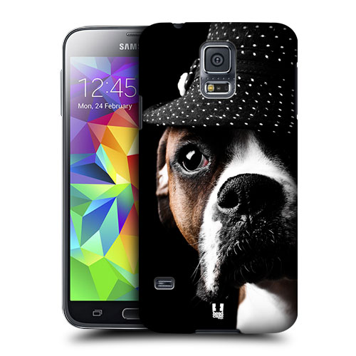 HEAD CASE obal na mobil Samsung Galaxy S5 vzor srandovní zvířátka pejsek drsňák s klouboukem