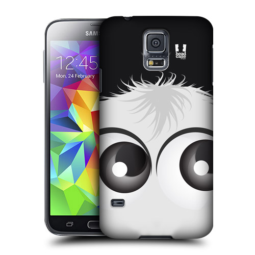 HEAD CASE obal na mobil Samsung Galaxy S5 vzor černobílý smajlík