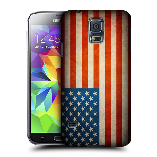 HEAD CASE obal na mobil Samsung Galaxy S5 vzor USA Aerická vlajka vintage
