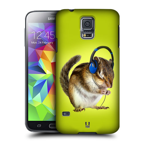 HEAD CASE obal na mobil Samsung Galaxy S5 vzor srandovní zvířátka veverka DJ zelené pozadí